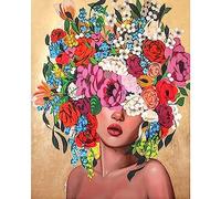 UNIQUORS Peinture diamant 5D à faire soi-même - Images fleurs - Peinture diamant pour adultes et enfants - Multicolore - Strass - Broderie au point de croix - Pour décoration murale de la maison - 30