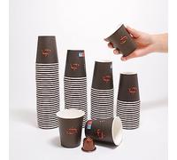 UniR 100 pcs Gobelets Jetables en Papier/Carton 7OZ - 200ML, Gobelet pour Café - Thé - Boissons chaudes et froides - Eau - Fabriqués en France (Marron)