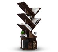 UniRodea Bibliothèque rotative à 5 niveaux pour économiser de l'espace - Tour rotative à 360° - Étagère d'angle en bois de qualité supérieure pour enfants ou bureau