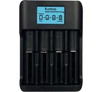 UNIROSS Chargeur Smart Tech LCD, Pour 1 à 4 Piles Lithium 18650 & Ni-MH 1.2V AA AAA