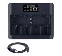 UNIROSS Chargeur Universel Ecran LCD pour 1 à 4 piles Ni-MH 1.2V AA AAA C D 9V