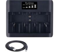 UNIROSS Chargeur Universel Ecran LCD pour 1 à 4 piles Ni-MH 1.2V AA AAA C D 9V G