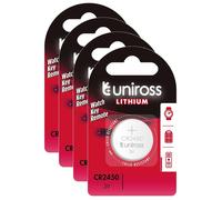 UNIROSS Lot de 4 Packs de 1 Pile Lithium CR2450, 3V