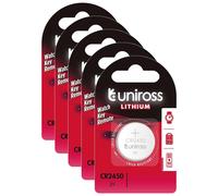 UNIROSS Lot de 5 Packs de 1 Pile Lithium CR2450, 3V
