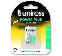 UNIROSS Pack de 1 Pile Alcalines 6LR61 Power Plus 9V G
