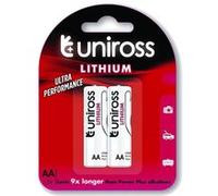 Uniross Pack de 2 Piles Lithium AA-FR6, LR91 IEC-FR14505 1,5V