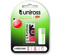 2 Piles Rechargeables AAA / HR03 600mAh Uniross Premium Accu