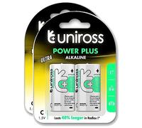 UNIROSS Pack de 2 Piles Alcalines C-LR14 Power Plus 1,5V G