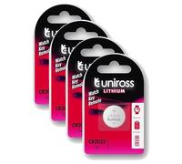 Uniross Pack de 4 Piles Lithium CR2032, 3V