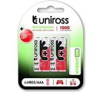 UNIROSS Pack de 4 Piles Rechargeable AAA/HR03 1100 NIMH HYBRIO, 1.2V