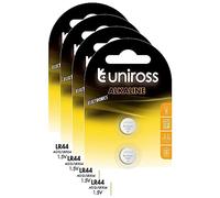 Uniross Pack de 4 x 2 Piles Boutons Alcaline LR44/AG13/LR1154-1,5V