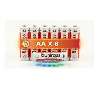 Uniross Pack de 8 Piles Rechargeables AA/HR6 2100 NIMH HYBRIO, 1.2V