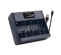 Uniross UCU008 - Chargeur Universel USB-C pour Piles Rechargeables AA AAA C D 9V - Charge Indépendante, Protections Sécurité, Emballage Écologique sans Plastique, avec Câble USB-C 50 cm Inclus