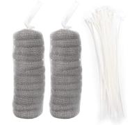 UNISACHES Lint Traps Washing Machine, 24pcs Tapis de Tendre en Acier Inoxydable avec des Attaches de câble 24pcs, des Outils Essentiels pour Les Sabots dans Le Filtre à Linge à