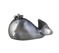 Unisaches Tirelire Baleine Gravable en Étain - Tirelire - 12 x 8.5 x 7.5 cm - Métal - Vintage - 100 Pièces - Enfants - Unisexe