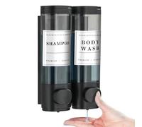 Unisense Distributeur de shampooing et après-shampoing mural 2 chambres sans perçage Grande capacité Noir