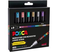 - UniSet avec marqueurs acryliques pointe ronde 1,8-2,5 mm, couleurs pour tissus, bois, verre et autres, marqueurs aquarellables Uni professionnels et papeterie, résistants à