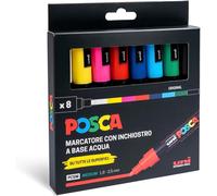 UniSet avec marqueurs acryliques pointe ronde 1,8-2,5 mm, couleurs pour tissus, bois, verre et autres, marqueurs aquarellables Uni professionnels et papeterie, résistants à.[G140]