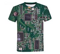 Unisex 3D Printed Tops Tees Casual Short Sleeve T Shirts for Men Women Circuit Imprimé Puce Électronique T-Shirt Unisexe Été Décontracté Cool À Manches Courtes Hommes Femmes Harajuku Streetwear T-Shi