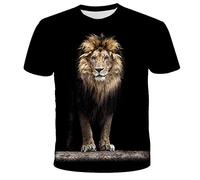 Unisex 3D Printed Tops Tees Casual Short Sleeve T Shirts for Men Women T-Shirt Homme Lion Personnalisé Imprimé en 3D T-Shirt À Manches Courtes Homme Été Hip-Hop Col Rond T-Shirt Décontracté Haut,Caw-