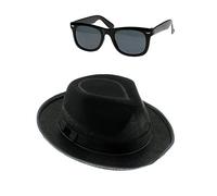 UNISEX BLUES BAND HAT AND GLASSES SET AMERICAN BAND STAG NIGHT FANCY PARTY DRESS#Glasses & Hat Set~One Size