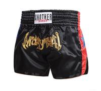 Unisex Boxing Shorts MMA Muay Thai Training Trunks Elastic(Black L)