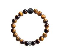 Thomas Sabo Rebel at Heart A1408-806-2 Unisex Bracelet 925 Sterling Silver Tiger's Eye Brown