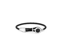 Thomas Sabo bracelet cuir médaille noir unisexe Argent sterling 925 noirci A1864-982-11-L25v