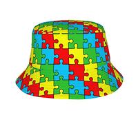 Unisex Chapeau de Plage Sensibilisation à l'Autisme Pecheur Chapeaux Imprimé Bonnet de Soleil pour Vacances Chasse Hommes