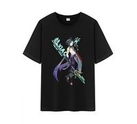 Unisex Genshin Impact Cotton T-Shirt,Genshin All Character Impression Collection Graphic Short Sleeve Tee Shirt