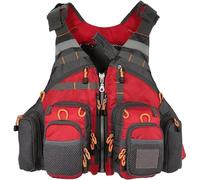 Unisex Haute Flottabilité Portable Veste de Kayak Multi-Poches Sangles Réglables Maille Respirante pour Pêche Rivière Navigation Sports Nautiques Sécurité(A)