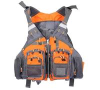 Unisex Haute Flottabilité Portable Veste de Kayak Multi-Poches Sangles Réglables Maille Respirante pour Pêche Rivière Navigation Sports Nautiques Sécurité(G)
