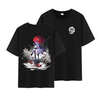 Unisex Honkai Splash Art and Path Double Side Graphic 100% Cotton Medium Weight Short Sleeve T Shirt