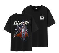 Unisex Honkai Splash Art and Path Double Side Graphic 100% Cotton Medium Weight Short Sleeve T Shirt
