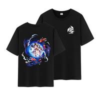 Unisex Honkai Splash Art and Path Double Side Graphic 100% Cotton Medium Weight Short Sleeve T Shirt