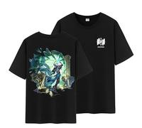 Unisex Honkai Star Rail Splash Art and Path Double Side Graphic 100% Cotton Medium Weight Short Sleeve T Shirt