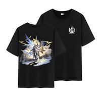 Unisex Honkai Star Rail Splash Art and Path Double Side Graphic 100% Cotton Medium Weight Short Sleeve T Shirt