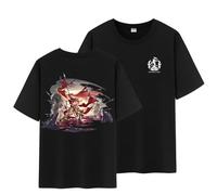 Unisex Honkai Star Rail Splash Art and Path Double Side Graphic 100% Cotton Medium Weight Short Sleeve T Shirt