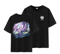 Unisex Honkai Star Rail Splash Art and Path Double Side Graphic 100% Cotton Medium Weight Short Sleeve T Shirt