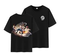 Unisex Honkai Star Rail Splash Art and Path Double Side Graphic 100% Cotton Medium Weight Short Sleeve T Shirt