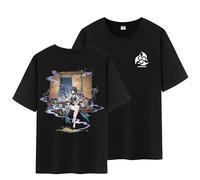 Unisex Honkai Star Rail Splash Art and Path Double Side Graphic 100% Cotton Medium Weight Short Sleeve T Shirt