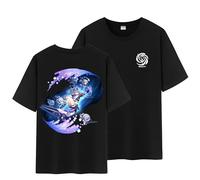 Unisex Honkai Star Rail Splash Art and Path Double Side Graphic 100% Cotton Medium Weight Short Sleeve T Shirt