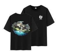 Unisex Honkai Star Rail Splash Art and Path Double Side Graphic 100% Cotton Medium Weight Short Sleeve T Shirt