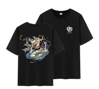 Unisex Honkai Star Rail Splash Art and Path Double Side Graphic 100% Cotton Medium Weight Short Sleeve T Shirt