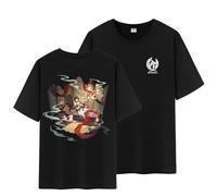 Unisex Honkai Star Rail Splash Art and Path Double Side Graphic 100% Cotton Medium Weight Short Sleeve T Shirt