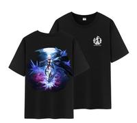 Unisex Honkai Star Rail Splash Art and Path Double Side Graphic 100% Cotton Medium Weight Short Sleeve T Shirt