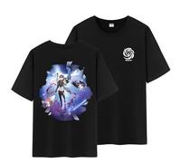 Unisex Honkai Star Rail Splash Art and Path Double Side Graphic 100% Cotton Medium Weight Short Sleeve T Shirt