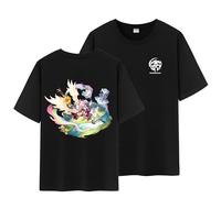 Unisex Honkai Star Rail Splash Art and Path Double Side Graphic 100% Cotton Medium Weight Short Sleeve T Shirt