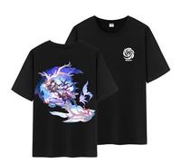 Unisex Honkai Star Rail Splash Art and Path Double Side Graphic 100% Cotton Medium Weight Short Sleeve T Shirt