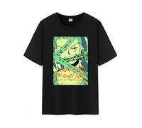 Unisex Japanese Anime Cotton T-Shirt,Going Merry's Member Graphic Luffy Pattern Short Sleeve Tee Shirt